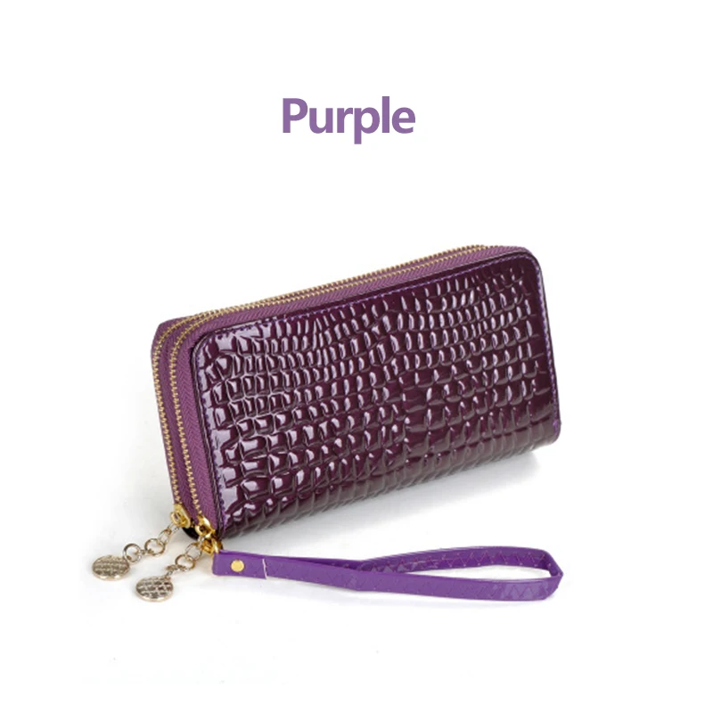 1 Pc New Large Capacity Ladies Long Wallet High Quality PU Leather Ladies Wallet Luxury Double Zipper For Enchanting Ladies