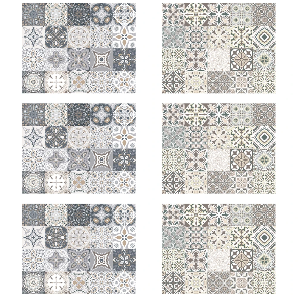 20pcs Self Adhesive Diagonal Ceramic Tile Stickers Waist Line Art Wall Decals