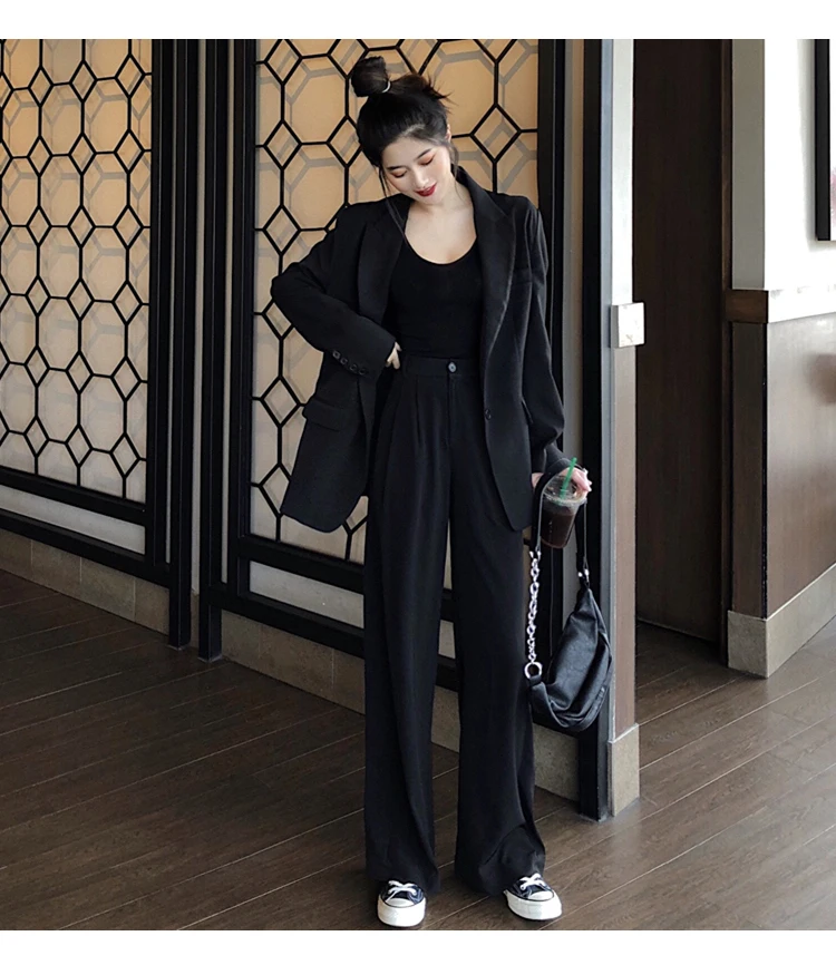 Women's Fashion Blazer Pantsuit Office Ladies Business Suit Long Sleeve Jacket+Trousers Two Piece Set Femme Autumn Clothings red pant suit