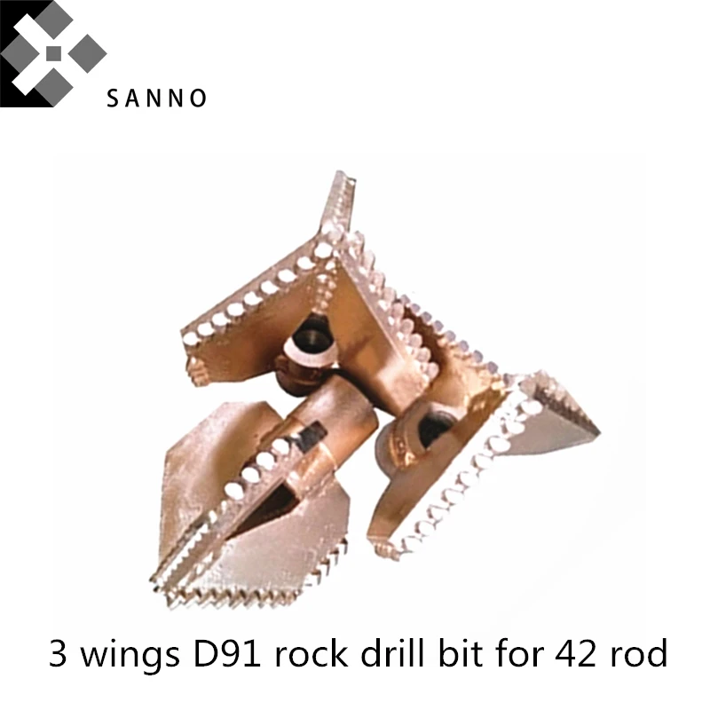 Инструменты для бурения скважин твердое 3 крылья D91 lager drag cutter трехлопастное сверло для геологоразведочных работ подходит для 42 стержня