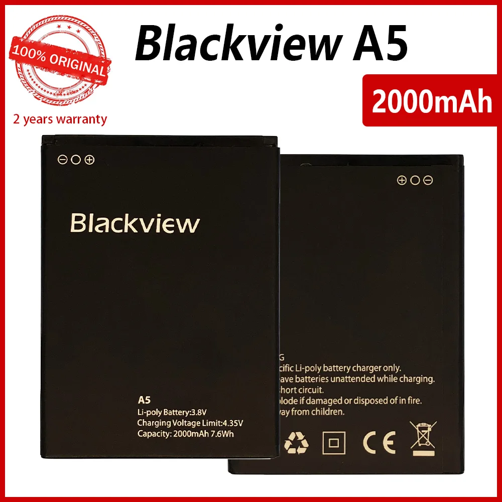 100% Оригинальный 2000 мАч A5 аккумулятор для телефона Blackview высококачественные