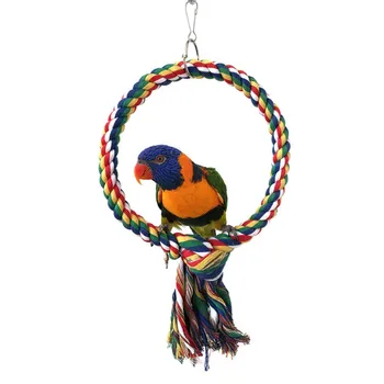 

Pet Bird Toys Parrot Toys Parakeet Bird Cage Hammock Swing Climb Ladder Hanging Chew Toys For Birds Parrots