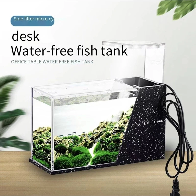 Weitingdesktopfishtankwithoutwaterchangesmallminisidefilterlandscapingecological