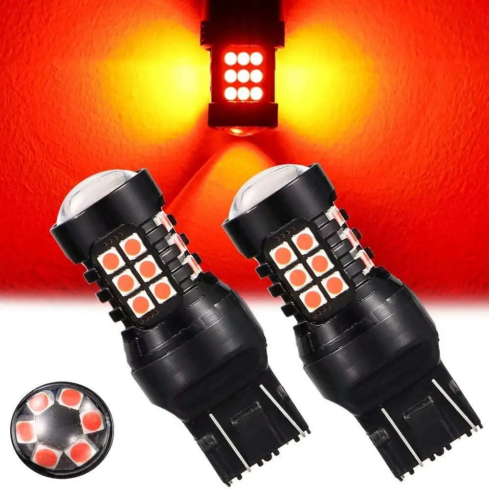 7443 t20 piscando/strobe vermelho luz de freio da cauda lâmpadas substituição para carros caminhões