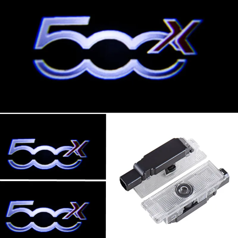 2pcs For FIAT 500X 500L OEM Car Led Courtesy Door Logo Projector Light Ghost Shadow logo Lights Lamp LED Welcome | Автомобили и