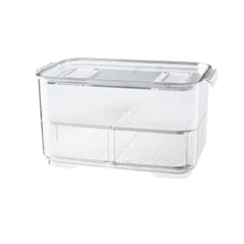 

Plastic Double Sealed Drain Storage Box Refrigerator Fruit Vegetable Drain Storage Containers with Lid Kitchen Fridge M