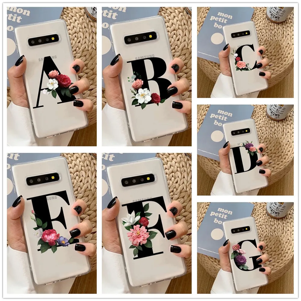Custom shell High definition printing Letter Flowers TPU Phone Case For Samsung GalaxyS6 S7 S8 S9 S10 Lite M10 M20 Note8 Note9 | Мобильные