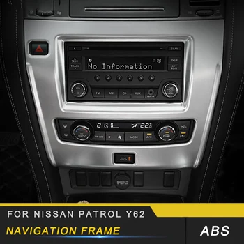 

For Nissan Patrol Y62 Auto Car-styling Center Console Frame Trim Stickers Covers Chrome Interior Accessories