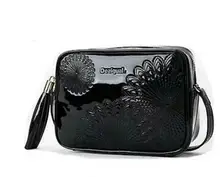 

New Desigual Fashion Casual Black Shiny Leather Bag Handbag Messenger Bag