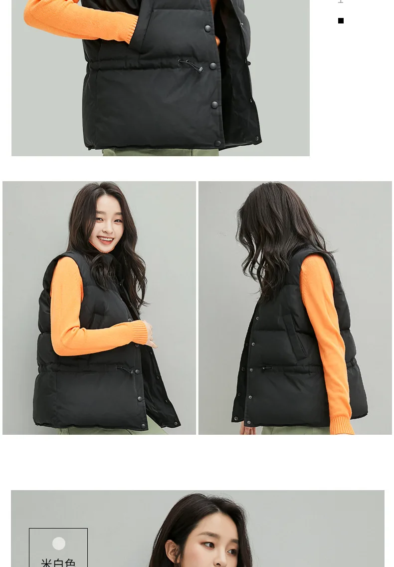 Yaloo/Yaloo down Vest Women's Short New Style Korean-style Winter Duck down Loose-Fit down Coat Loose-Fit Padded Vest