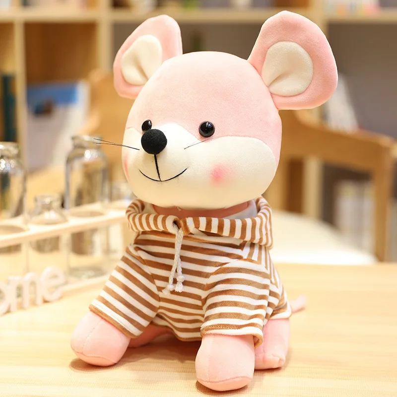Pink Милые новогодние крысы Мышь Символ талисман подарки плюшевые мягкие игрушки диван подушка для детей благословение автомобиль Рождество - Цвет: Pink