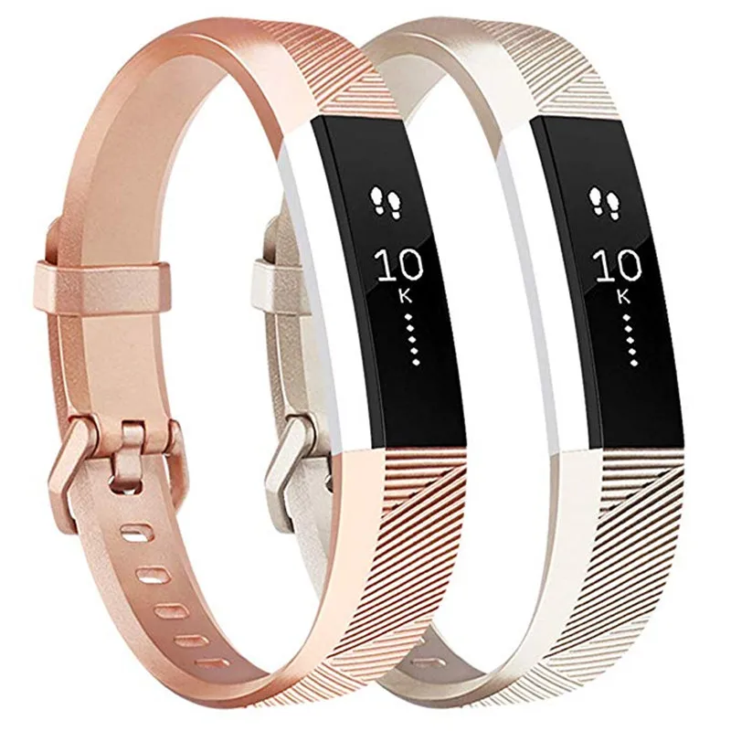 Браслет из розового золота для смарт часов Fitbit Alta HR / ремешок на запястье