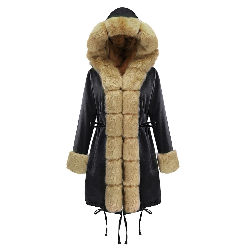 Зимняя куртка зимнее пальто женское хлопковое пальто Модное Новое Зимнее пальто с меховым воротником с капюшоном Женская куртка Parkdropshipping