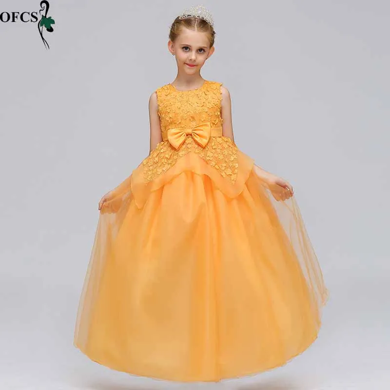 Детские платья без рукавов с бантом; красивая детская одежда с цветочным рисунком; платье принцессы для девочек; официальная одежда; праздничное платье с цветочным узором для девочек
