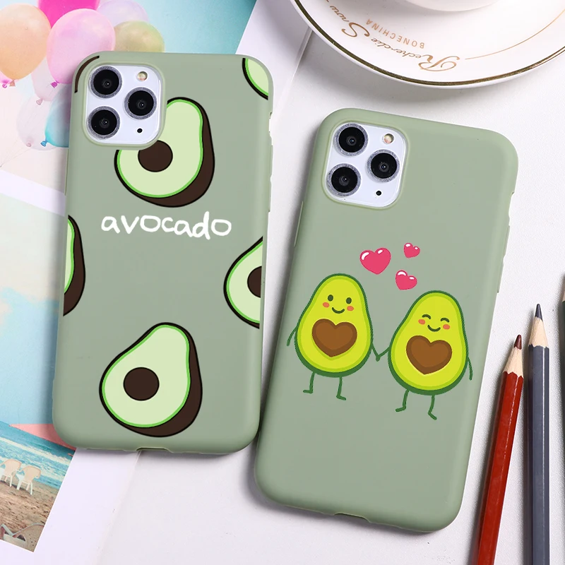 Авокадо мультфильм Симпатичные из мягкого ТПУ чехол для телефона iPhone 11 Pro Max XS X XR 7