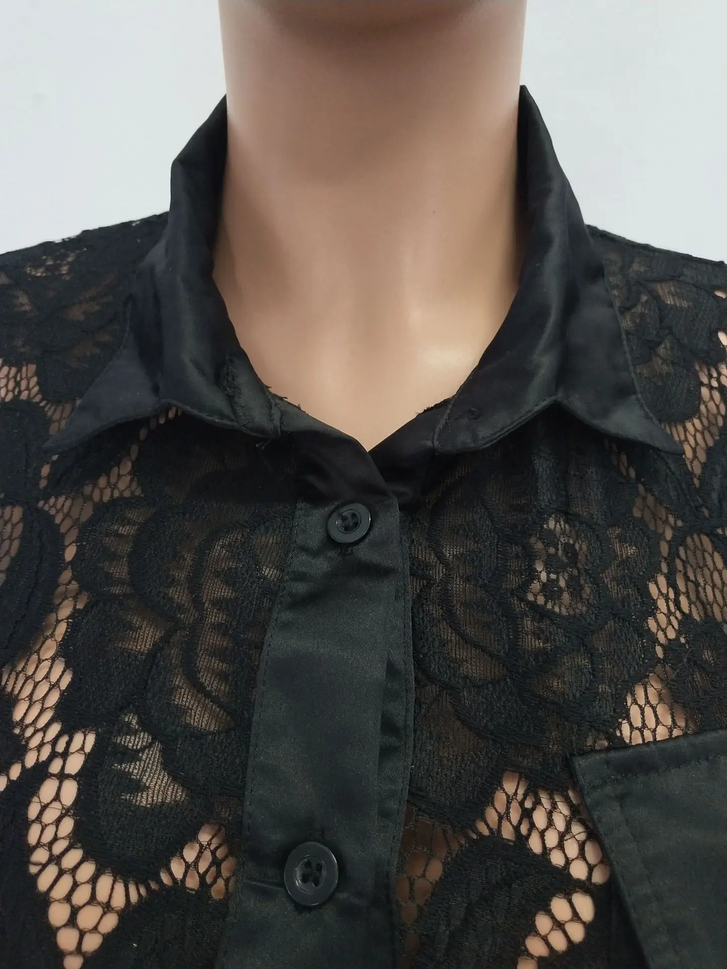 cross-border special supply source Amazon foreign trade women's clothing wholesale lace shirt collar fashion casual set