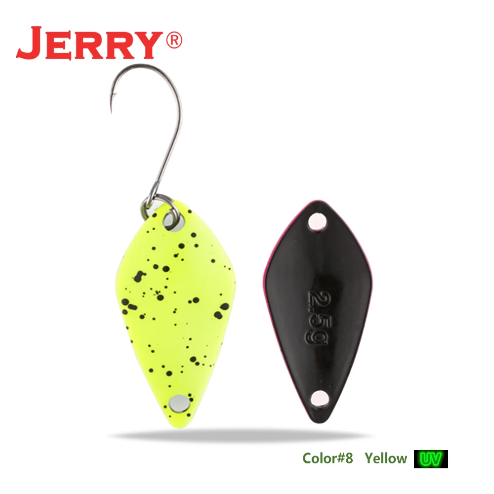 Jerry 2,5 г 3,5 г 5,5 г маленькие микро рыболовные ложки форель Колеблющаяся блесна для рыбалки Спиннер приманка двухсторонний цвет - Цвет: yellow