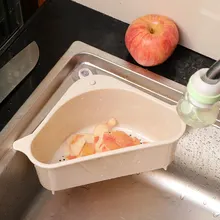 Household Triangular Sink Strainer Drain Sponge Holder Storage Rack Tool Vegetable Fruit Drainer Basket Sink Filter Kitchen Tool