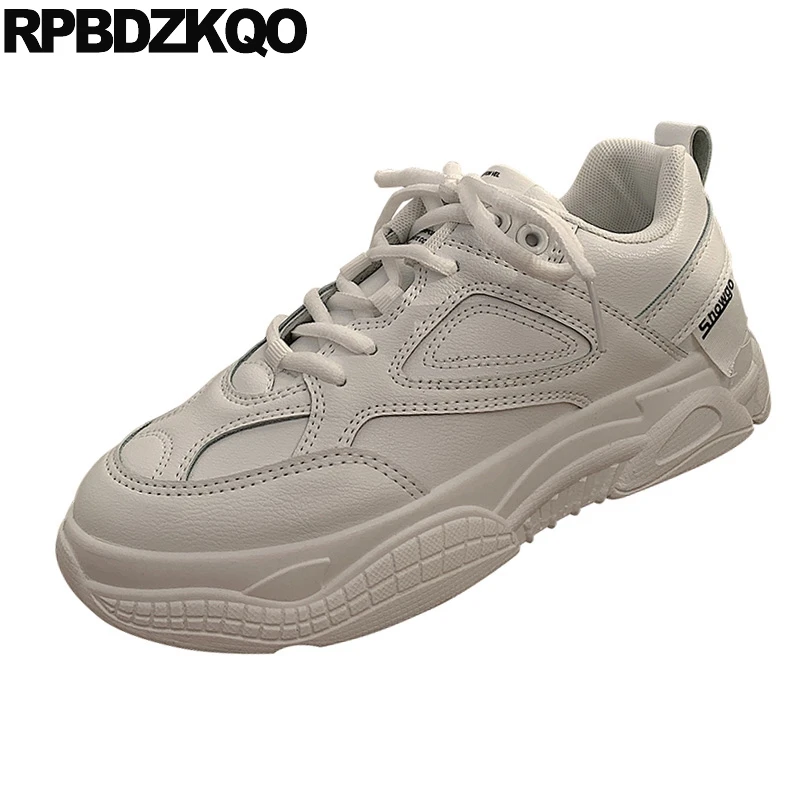 white thick sole trainers