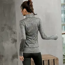 Осенне-зимнее пальто с воротником-стойкой на молнии для йоги, быстросохнущее дышащее модное спортивное пальто для фитнеса, костюм для бега и фитнеса