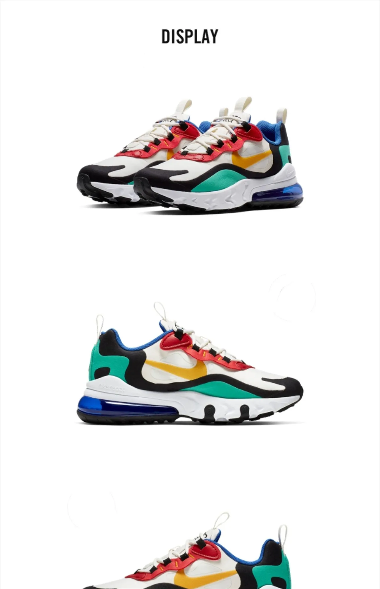 Оригинальные детские кроссовки для бега от NIKE AIR MAX 270 REACT, удобные спортивные уличные сетчатые детские кроссовки, BQ0102-002