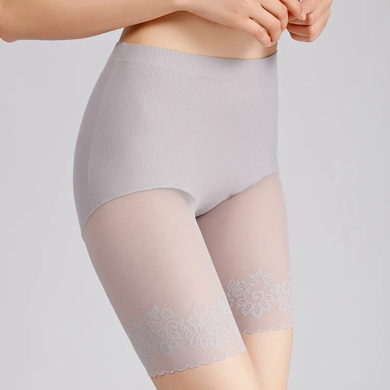 

Roseheart Summer New Women Gray Black Cotton Seamless High Waist Safety Short Pants Sexy Underpants Quick Dry Plus Size F