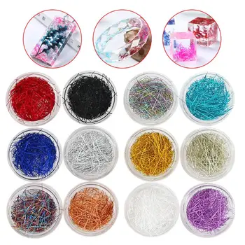 

12 Pcs/set Mixed Color Grid Thin Line Metal Wire Epoxy Filling Material Mold Crafts Making for Mini New Nail Art DIY Jewelry