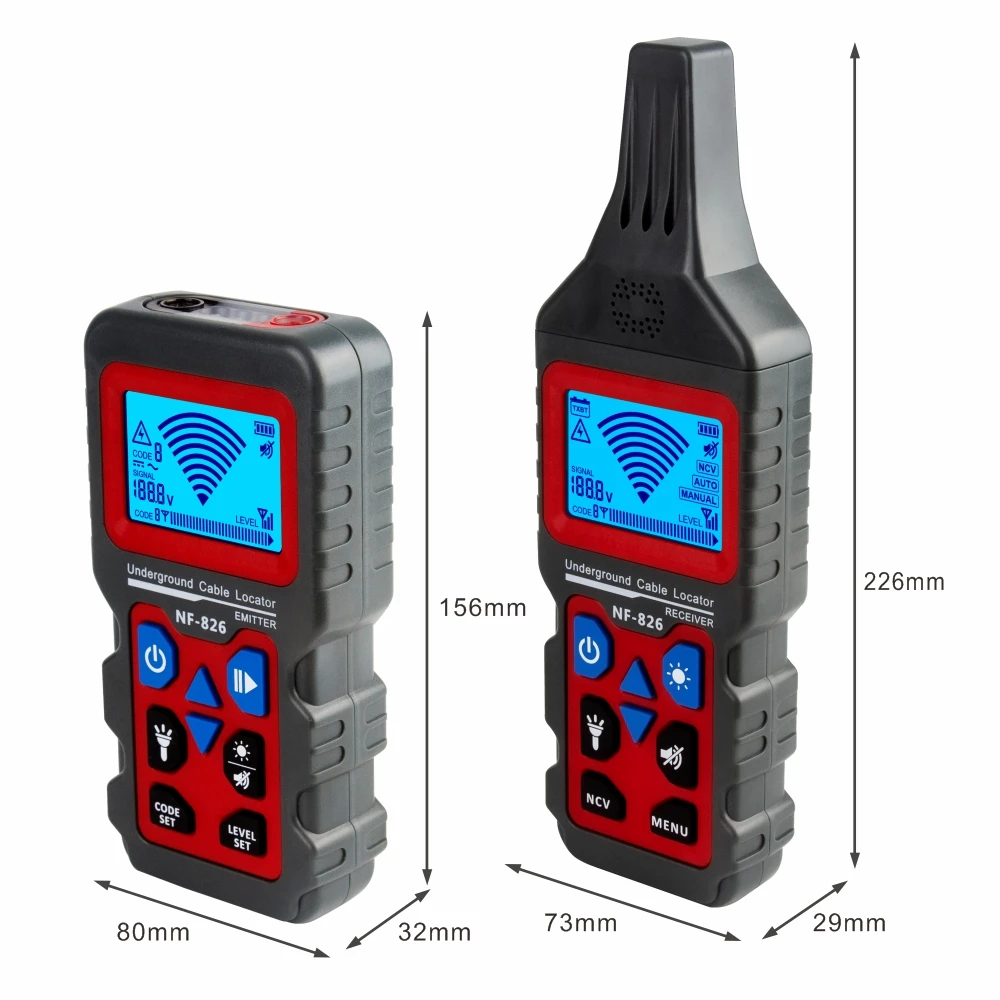 Noyafa-NF-826 Telefone portátil Cable Locator, Wire Tracker, Metro Pipe Detector, Finder Cabo Profissional