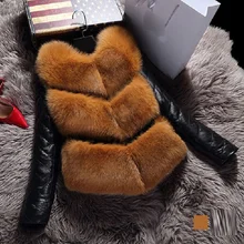 Модное осенне-зимнее пальто, толстый теплый женский жилет из искусственного лисьего меха, высококачественные Пальто Colete Feminino размера плюс 3XL