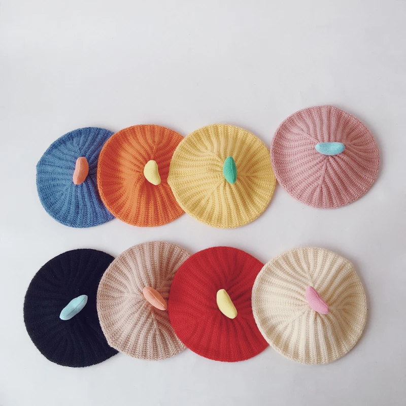 

Autumn Winter Lovely Heart Baby Berets Warm Kids Girls Boys Beanies Caps Casual Soft Baby Knitted Hats