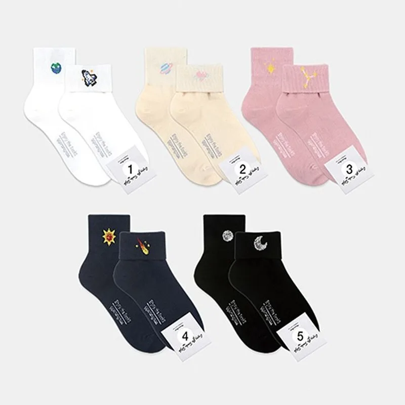 Корейские женские носки в стиле Харадзюку С героями мультфильмов; теплые хлопковые Дышащие носки; модные повседневные спортивные носки; сезон осень-зима