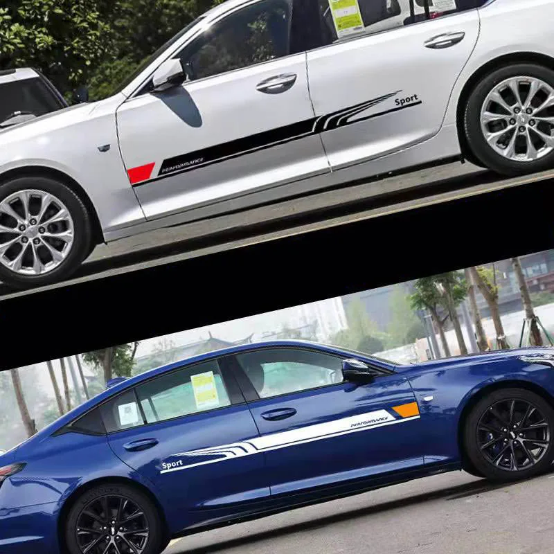 

Fashion Sport Car Styling Decor Stickers And Decals On Car Side Skirt ,Die Cut Vinyl DIY Refit Decor Accessories For Ford Focus