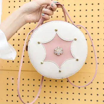 

Hot Circular Design Fashion Women Shoulder Bag Women Stylish Zip Rhinestone Inlaid Round Shoulder Bag Handbag Crossbody Pouch