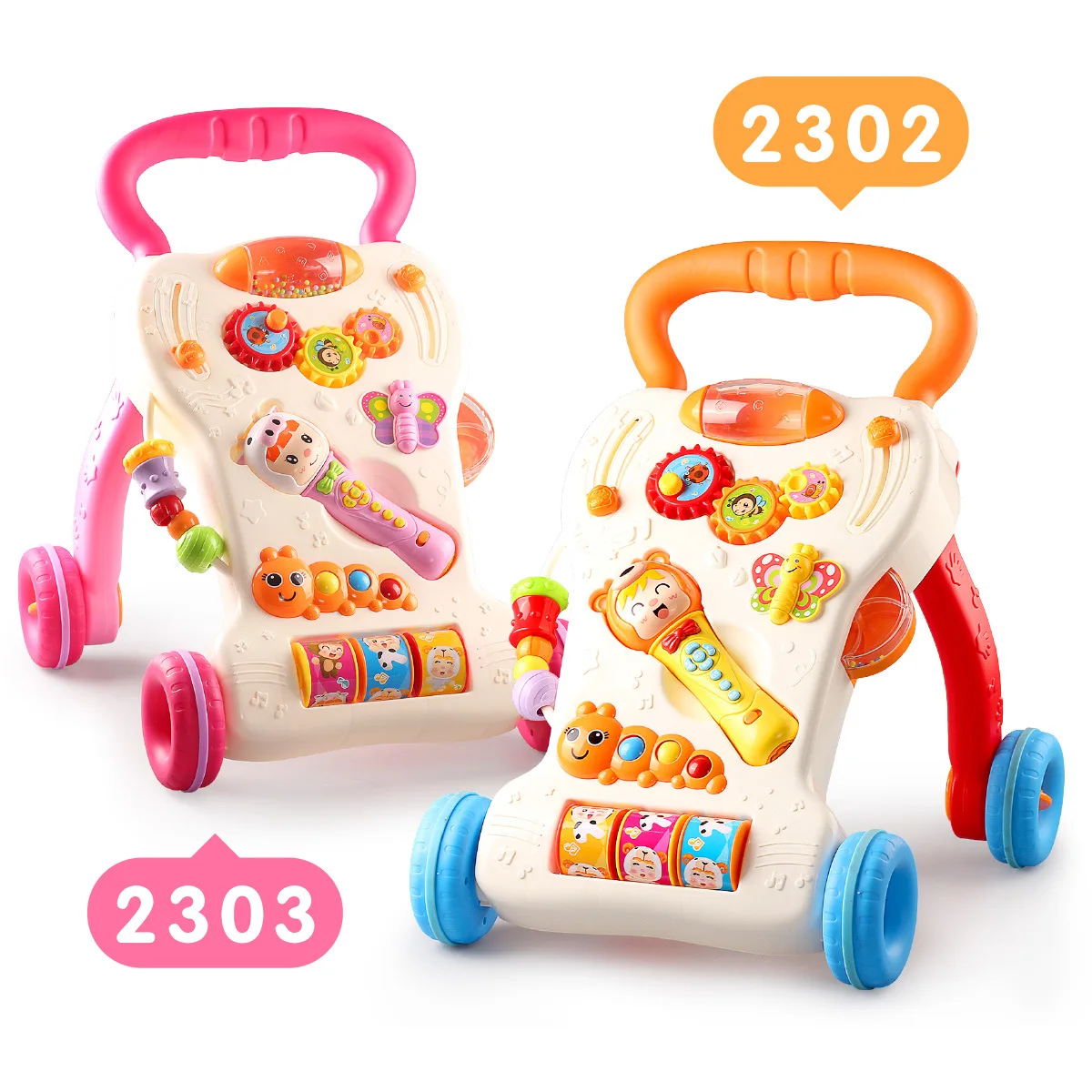 

Baby Multi-functional zhi dong Music Baby Walker Hand Push Infants Children Learn to Walk Baby Walker Toy Adjustable Speed