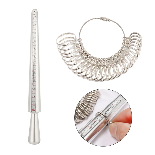 Professional Measuring Gauge Finger Ring Stick Sizer UK/US Official  British/American For DIY Fashion Jewelry Measuring Tools Set