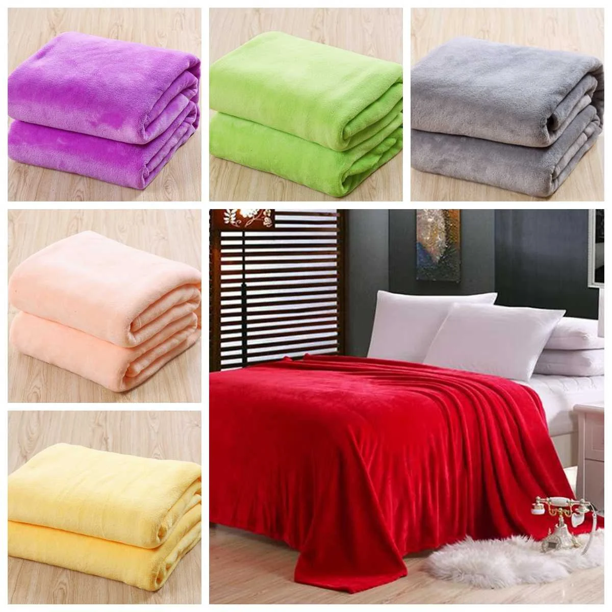 Home Textile Flannel Blanket Super Warm Soft Throw On Sofa Bed Travel 