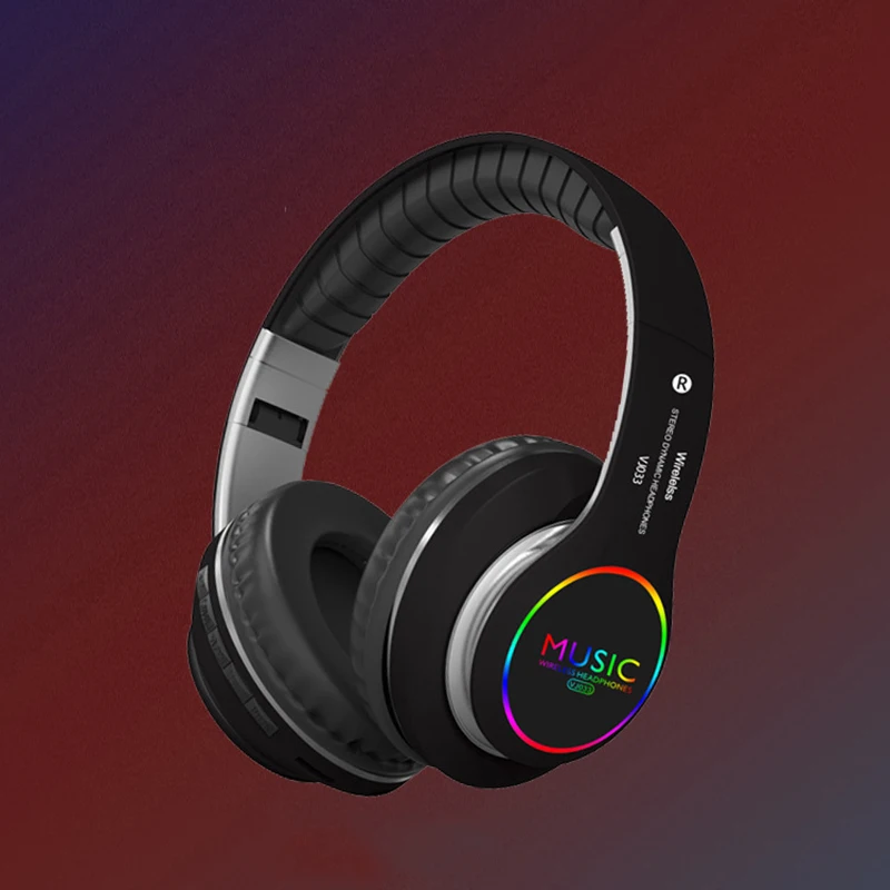 Беспроводные bluetooth-наушники игровые гарнитуры Складные RGB светодиодный спортивные стереонаушники для мобильных телефонов MP3 Поддержка TF карты FM