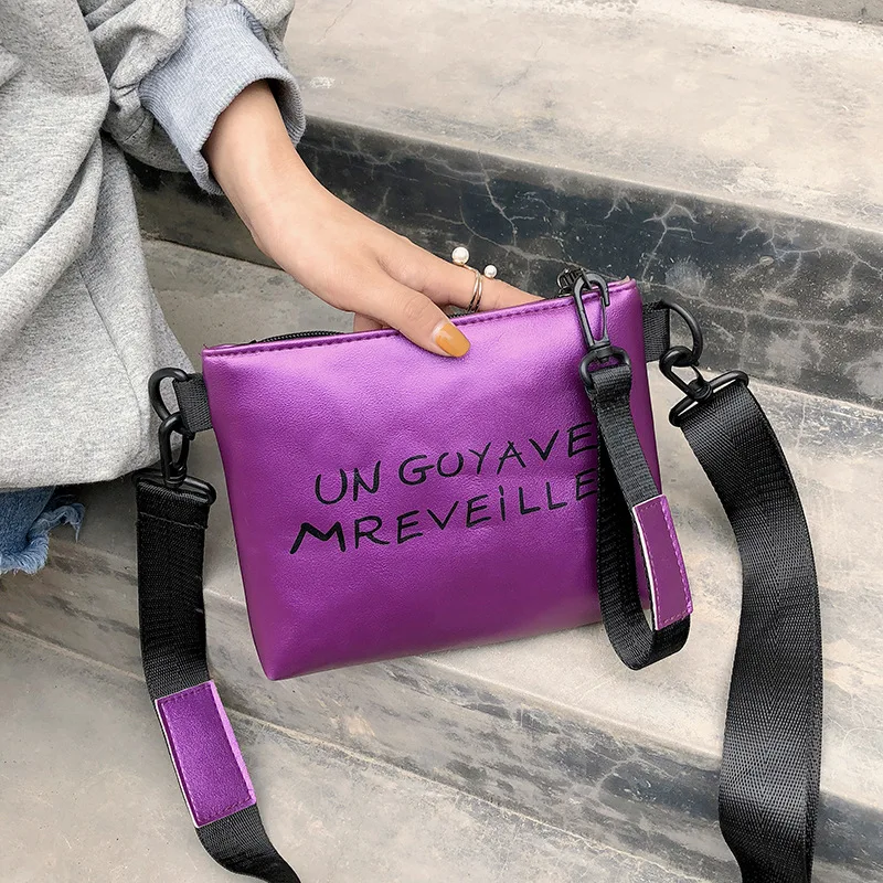

2019 One-Shoulder Cross-body WOMEN'S Bag Spring And Summer New Style Fashion ku han Version Lettered Clutch bai da xiao Square B