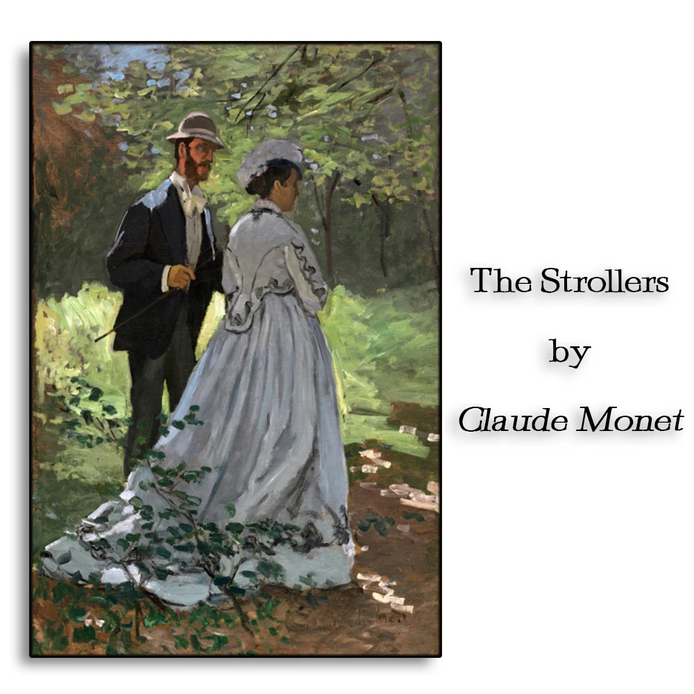 

The Strollers by Claude Monet Canvas Painting Calligraphy Art Home Decor Canvas Wall Art Picture for Living Room Church