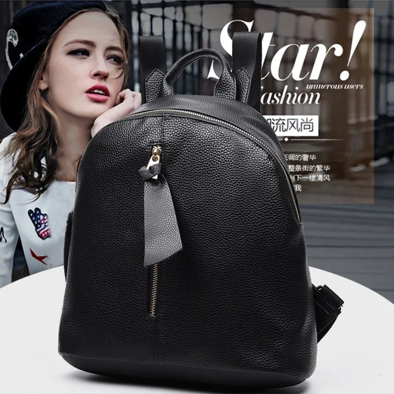2020 корейский вариант однотонного дамского рюкзака на молнии для отдыха модный