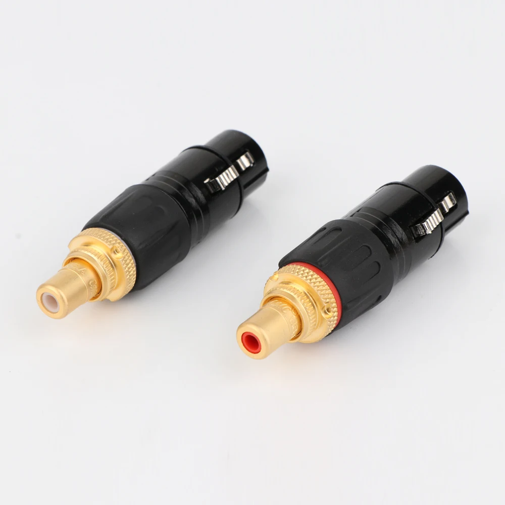2pcs NEUTRIK Позолоченный XLR к RCA штекер Адаптер Золотой сбалансированный кабель