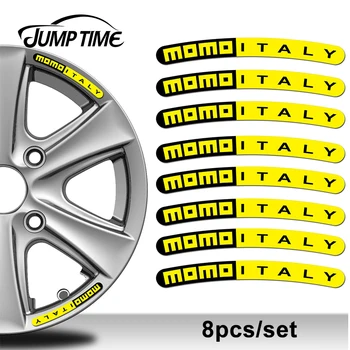 

Jump Time 13cm x 1.3cm 8Pcs For Momo Italy Rim Sticker Wheel Stripes Set Emblem Car Auto Tuning Motorcycle Car Styling Decor
