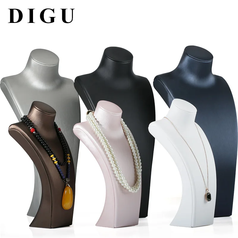 PU Leather Pendant Storage Rack Necklace Shelf Model Display Stand Jewelry Display Props
