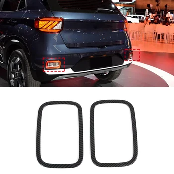 

Car-Styling Exterior Accessories ABS Carbon Fiber Rear Fog Light Lamp Frame Cover Trims Decorationn For Hyundai Venue 2019 2020