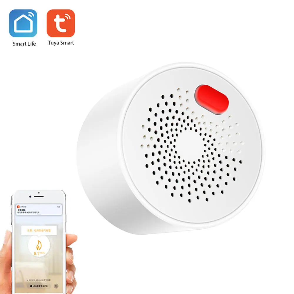 Tuya Smart Gas Detector WiFi Fire Alarm Home Sensor Gas Sensor For House Security Automatic Alarm SmartLife APP Control Notice