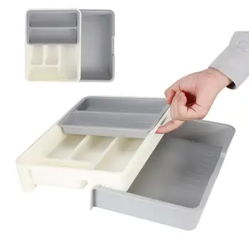 

Expandable Adjustable Cutlery Storage Tray Compartment Tidy Drawer Utensil Organizer for Kitchen