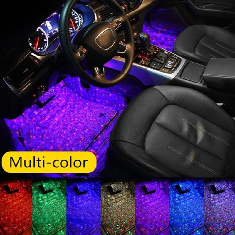 Автомобильный ножной светильник RGB Светодиодный для салона автомобильный
