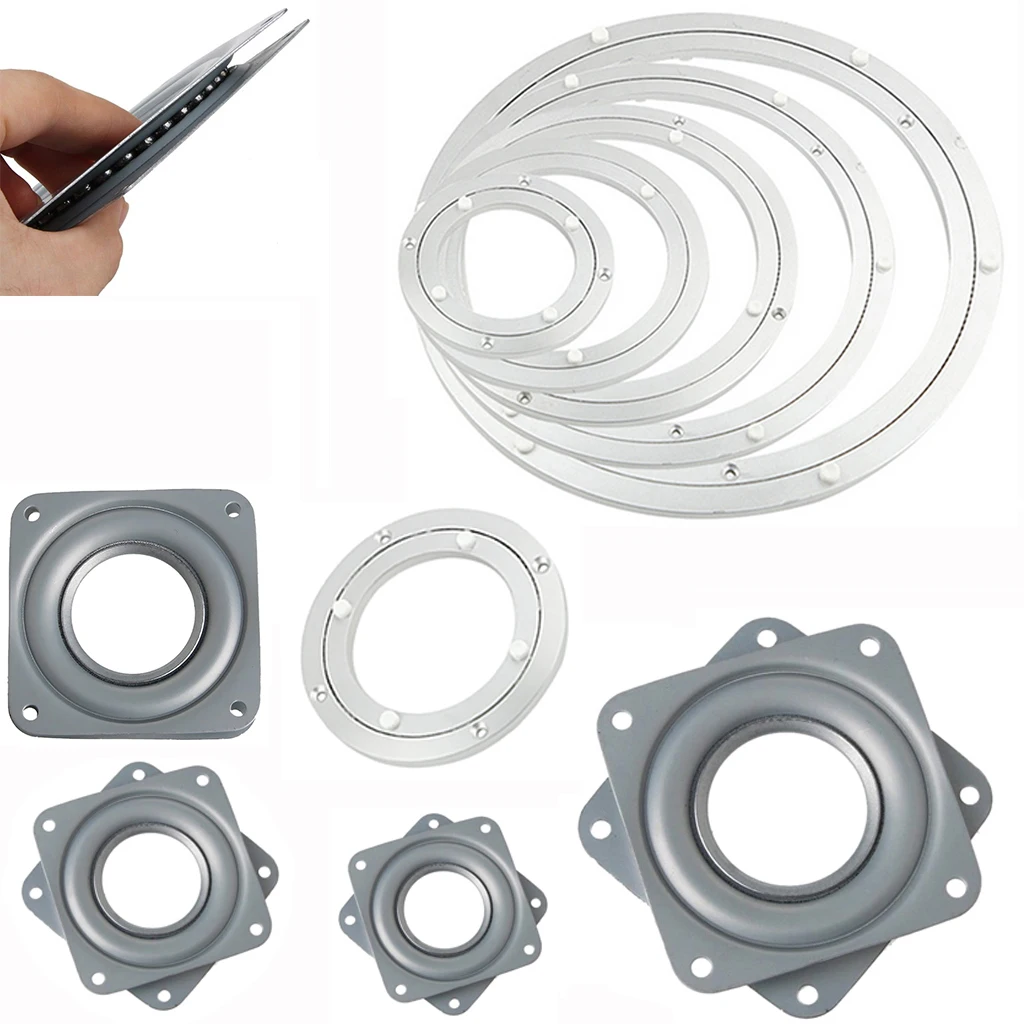 Bearing Swivel Plate Silver White Dining Table Base Rotating Aluminium Turntables
