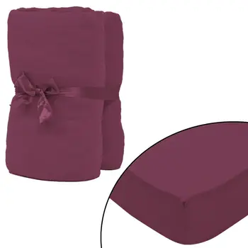 

VidaXL 2x fitted sheet Cotton jersey 160 GSM 120x200-130x200 cm