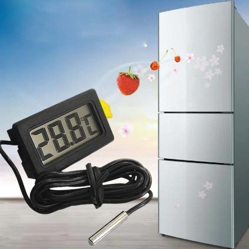 Цифровой измеритель термометр цифровой для холодильников Встроенный ЖК дисплей|
